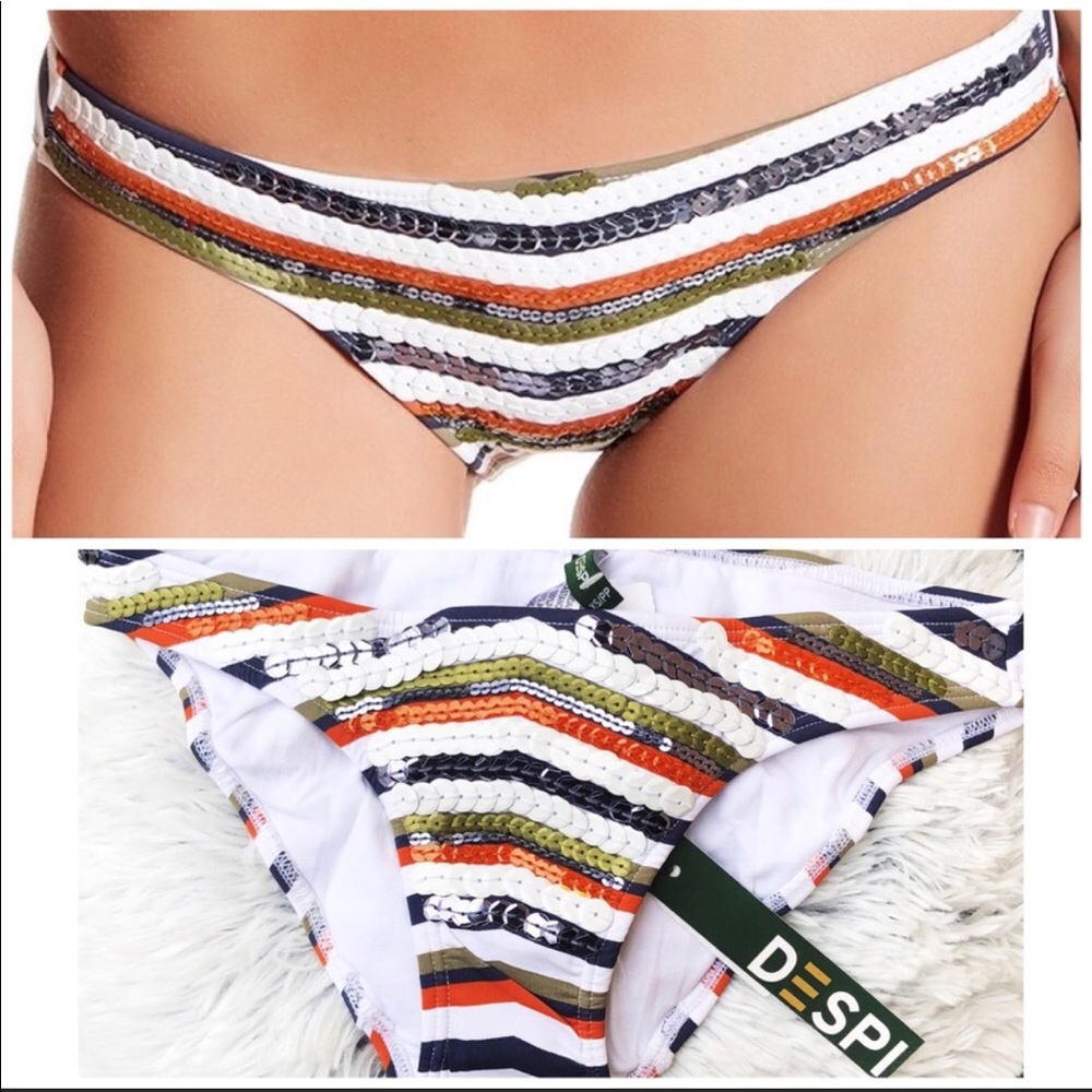 Despi Swimwear  Sequin Stripe Bikini Bottom